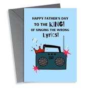 Funny Father's Day Card - King Of Singing The Wrong Lyrics - Radio