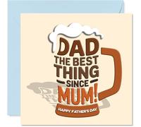 Funny Father's Day Card - Playful Nod to Dad's Greatness - Beer Mug and Cheeky Message Design - Sure to Raise a Smile This Father's Day - 145mm Square, Envelope Included