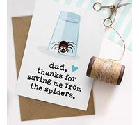 Funny Father's Day Card, Spider Dad Birthday Card from Daughter, Thanks for Saving Me From the Spiders Birthday Card, Thanks Dad Card