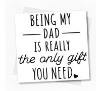 Funny Father's Day Card Square | Being My Dad Is Really The Only Gift You Need Sarcastic Greeting for Daddy Step-Dad | Humorous Minimalist Birthday Joke for Him - 272