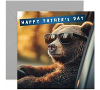 Funny Father's Day Cards for Dad - Cool Bear Wearing Sunglasses Design - Rude Cheeky Insulting and Hilarious Gifts for Him from Son or Daughter - For Daddy Stepdad Grandad Papa - Blank inside
