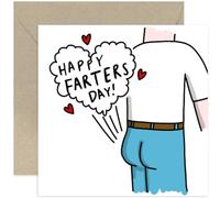 Funny Father's Day Cards for Dad - Happy Farter's Day Design - Toilet Humour - Rude Cheeky Insulting and Hilarious Gifts for Him from Son or Daughter - For Daddy Stepdad Grandad Papa - Blank inside