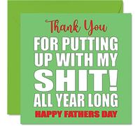 Funny Fathers Day Cards for Dad - Putting Up - Joke Happy Father's Day Card for Dad from Son Daughter, Father Banter Gifts, 145mm Rude Greeting Cards Gift Daddy Papa