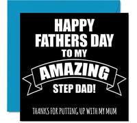 Funny Fathers Day Cards for Step Dad - Amazing - Joke Happy Fathers Day Card for Dad, Father Birthday Gifts, 145mm Father's Greeting Cards Gift Daddy Papa