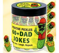 Funny Fathers Day Gift For Dad - 60 Positive Pickle Dad Jokes Affirmation Cards Jar For Father - Birthday Gifts For Dad From Daughter, Son, Wife - Gift For New Dad, Bonus Dad, Step Dad, Husband