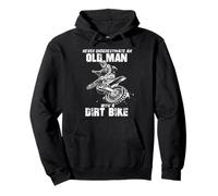 Funny Father's Day Gift For Dirt Bike Dad Old Man Dirt Bike Pullover Hoodie