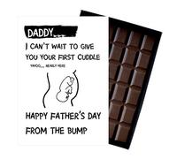 Funny Father's Day Gift From the Bump Unborn Child Baby Silly Present for New Dad Daddy Card Oncocoa 100 Gram Belgian Milk Chocolate Greeting FD109