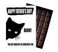 Funny Father's Day Gift From the Cat Lover Silly Present for Cat Owner Dads Card for Daddy Oncocoa 100 Gram Belgian Milk Chocolate Greeting for Father 152