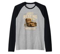 Funny Fathers Day Just Resting My Eyes Raglan Baseball Tee