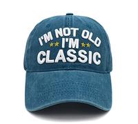 Funny Father's Day Retirement Birthday Gifts for Men Women,I'm Not Old Classic Washed Hat Gifts for Dad Old Man Women, Washed-blue, One size
