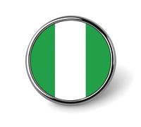 Funny Federal Republic Of Nigeria Flag Pins Badges Square/Circle/Heart-Shaped Brooch For Women And Men Lapel Pins Backpack Jacket Hat Bag Novelty Accessories Gifts
