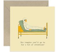 Funny Feel Better Card for Him or Her, Humorous Cartoon, Broken Arm, Operation - Get Well Soon Gifts for Men and Women - Care Package for Friends Blank Inside with Envelope