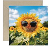Funny Feel Better Card for Him or Her, Humorous Cartoon, Sunflower Wearing Sunglasses - Get Well Soon Gifts for Men and Women - Care Package for Friends Blank Inside with Envelope