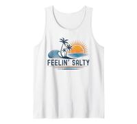 Funny Feelin Salty Vintage Retro Summer Beach Vacation Tank Top