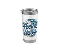 Funny Feeling Salty Ocean Wave Summer Vacay Surf Beach Stainless Steel Insulated Tumbler
