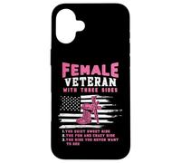 Funny Female Veteran Day Three Sides Patriotic US Flag Women Case for iPhone 16 Plus