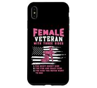 Funny Female Veteran Day Three Sides Patriotic US Flag Women Case for iPhone XS Max