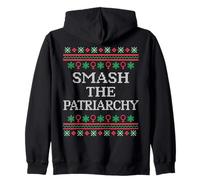 Funny Feminist Anti Patriarchy, Ugly Sweater Style Zip Hoodie