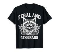 Funny Feral and 4th Grade Raccoon School Humor Kids T-Shirt