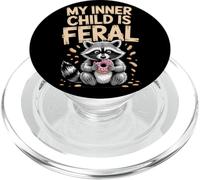 Funny Feral Inner Child Raccoon Trash Panda Unhinged Animal PopSockets PopGrip for MagSafe