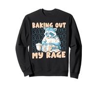 Funny Feral Raccoon "Baking Out My Rage" - Baking Sweatshirt
