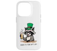 Funny Feral Raccoon Ready To Tear Sh1t Up St Patricks Case for iPhone 14 Pro