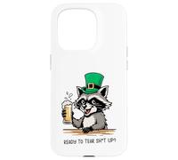 Funny Feral Raccoon Ready To Tear Sh1t Up St Patricks Case for iPhone 15 Pro