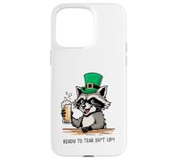 Funny Feral Raccoon Ready To Tear Sh1t Up St Patricks Case for iPhone 15 Pro Max