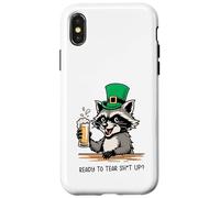 Funny Feral Raccoon Ready To Tear Sh1t Up St Patricks Case for iPhone X/XS