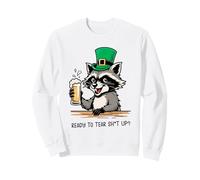Funny Feral Raccoon Ready To Tear Sh1t Up St Patricks Sweatshirt
