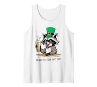 Funny Feral Raccoon Ready to Tear Sh1t Up St Patricks Tank Top