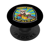 Funny Ferret Dad Best Job In The World Father's Day Parent PopSockets Adhesive PopGrip