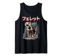 Funny Ferret Pet Kaiju Monster Japanese Tank Top