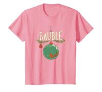 Funny Festive Bauble Costume T-Shirt, Youth, Pink, X-Small