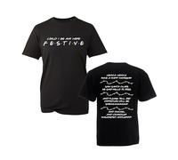 Funny Festive Christmas Shirt - Could I Be Any More Festive Holiday Lights Tee Xmas Poem Top (Black, XL)