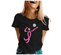 Funny Fighting Cancer T-Shirt Pink Ribbon Tshirt Pink Ribbon Breast Cancer Awareness Fighter Women T-Shirt Funny Breast Tops Golf T Shirts Women Care Gifts for October (Black,S)