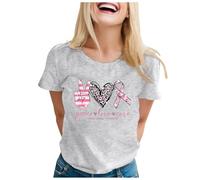 Funny Fighting Cancer T-Shirt Ribbon Shirt This is My Cancer Fighting Shirt T-Shirt Awareness Tee Tops Pink Singer T Shirts for Women UK October October Family Mom (Grey,XL)