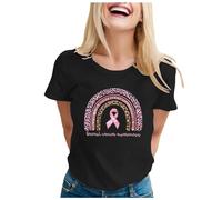 Funny Fighting Cancer T-Shirt,This is My Shirt T-Shirt Pink Ribbon Tshirt Women Short Sleeve Tops Womens Oversized Breast Now T Gifts for Female UK Funny Support for My Mom (Black,XL)