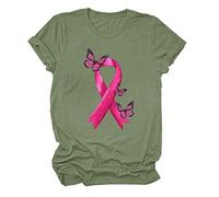 Funny Fighting Cancer T-Shirt,This is My Shirt T-Shirt Women Ribbon Awareness Tee Tops Pink Shirts for Race Life T-Shirts Breast Gifts Female UK Funny Support for My Mom (Green,XL)