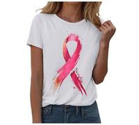 Funny Fighting Cancer T-Shirt,Together Awareness T-Shirt Ribbon Shirt Women Breast Tops Pink T Adults Now Treatment Gift Female UK Funny Support for My Mom for Family (White,L)