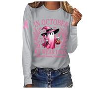 Funny Fighting Cancer T-Shirt Women Ribbon Shirt This is My Cancer Fighting Shirt T-Shirt Pink Tops Race for Life T Pink Women Short Sleeve Breast Gifts October Family (Grey,L)