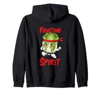 Funny Fighting Spirit Kimchi Karate Cabbage Zip Hoodie