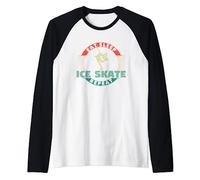 Funny Figure Skating Motivational Eat Sleep Ice Skate Repeat Raglan Baseball Tee