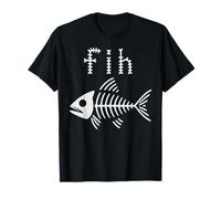 Funny “Fih” Misspelled Fish Meme Skeleton Humor Fisher Joke T-Shirt
