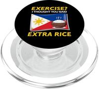 Funny Filipino Roots Humor Exercise Extra Rice Philippines PopSockets PopGrip for MagSafe