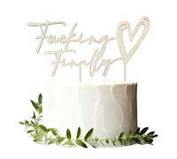 Funny Finally Wedding Cake Topper - Elegant Bride and Groom Cake Topper, Rustic Engagement Cake Decoration for Bridal Shower, Funny Wedding Gifts for Bride Groom, Birthday Anniversary Party Decoration