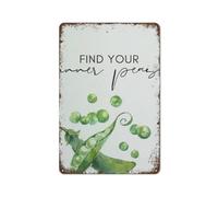 Funny Find Your Inner Peas Kitchen Food Puns Food Sayings Wall Art Kitchen Signs Home Bar Kitchen Coffee Man Cave Garage Wall Decor Art Tin Sign 5.5x8 Inch