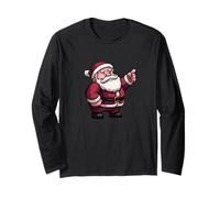 Funny Finger Pointing Santa Claus Costume Long Sleeve T-Shirt