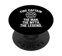 Funny Fire Captain The Man The Myth Legend Saying PopSockets Adhesive PopGrip