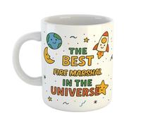 Funny Fire Marshal Mug - “The Best Fire Marshal in The Universe” - Idea for Work Colleagues, Friends or Family - 11oz Ceramic Coffee Cup - Dishwasher Safe